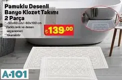 PAMUKLU DESENLİ BANYO KLOZET TAKIMI